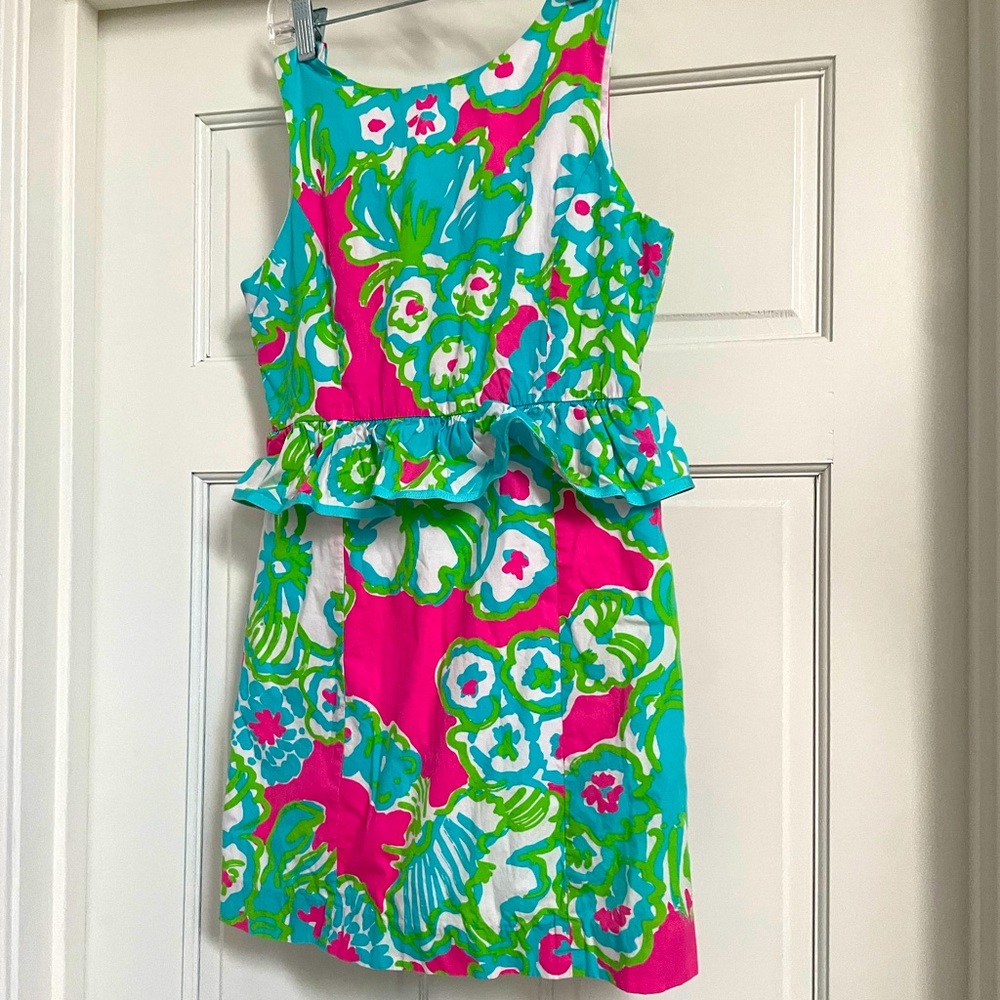 Lilly Pulitzer Girls Peplum Ruffle Dress